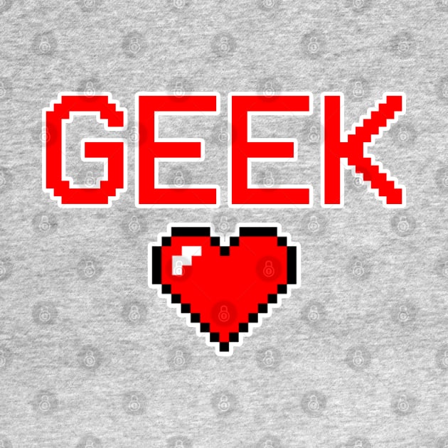 Pixel Heart Retro Video game Geek gift by Scar